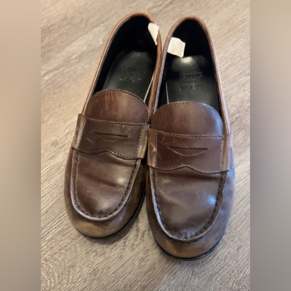 Janie and Jack penny real leather loafers